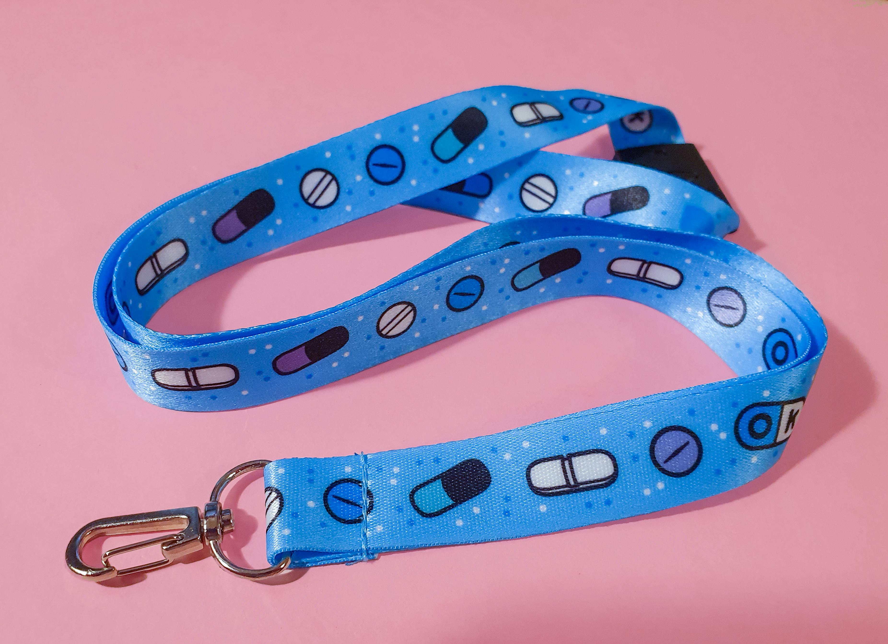 Pills Are OK Lanyard - blue