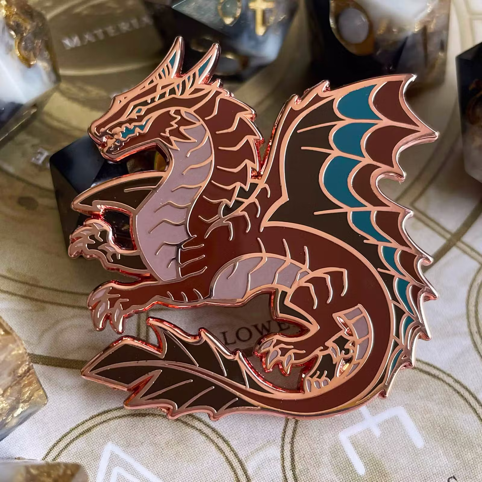 Copper Dragon Enamel Pin