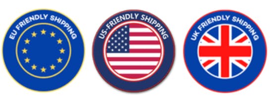 EU Friendly Shipping, US Friendly Shiping, UK Friendly Shipping