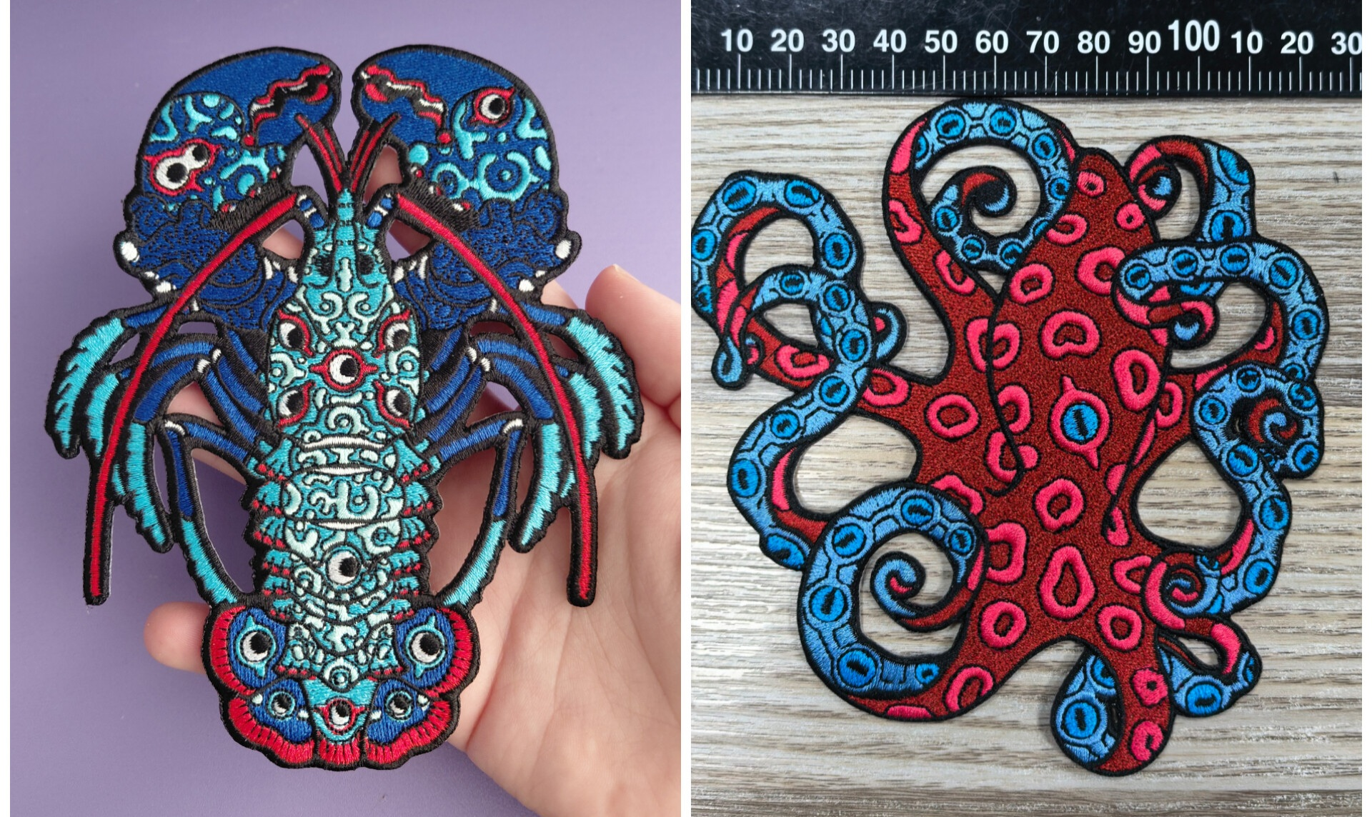 Lobster and Octopus patches