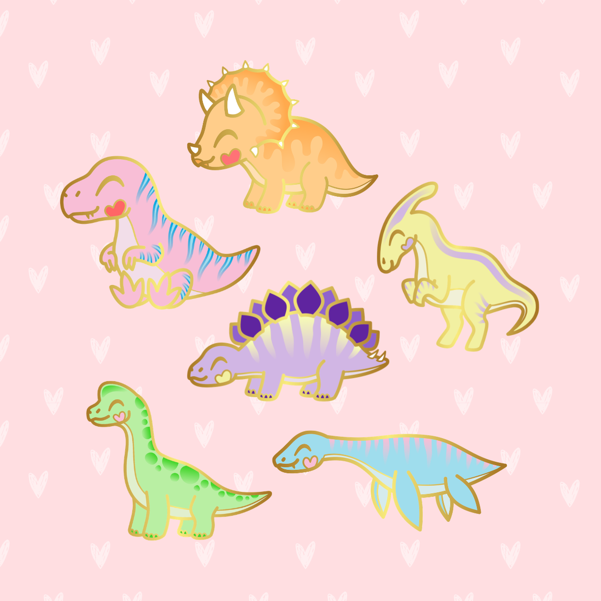 [Early Bird] 6x Jurassic Cutie Enamel Pin