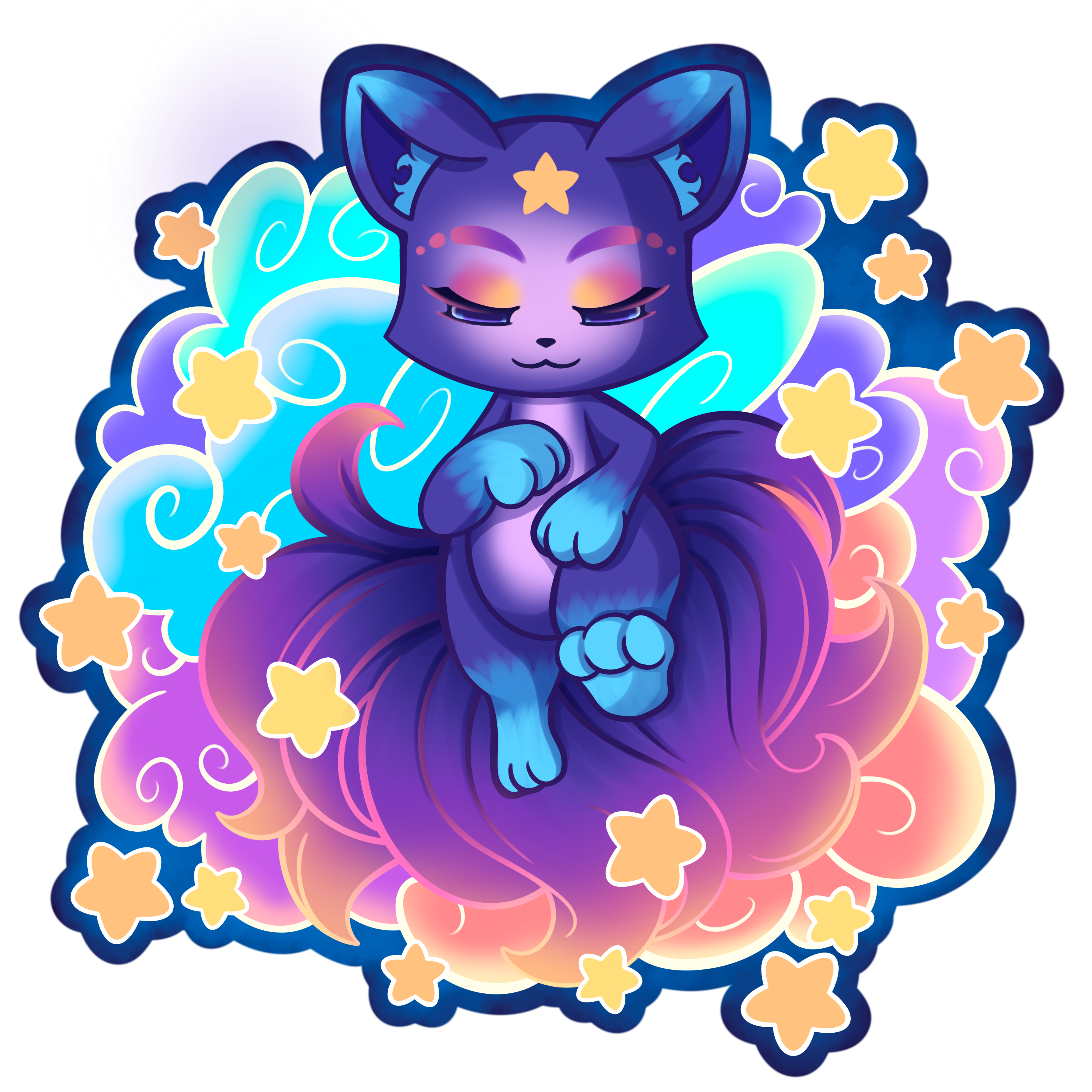 Dusk to Dawn Kitsune Sticker