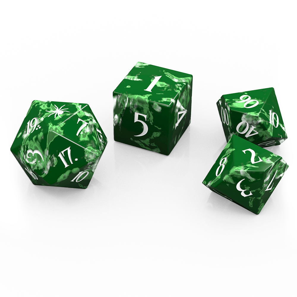 Mockup of dice set.