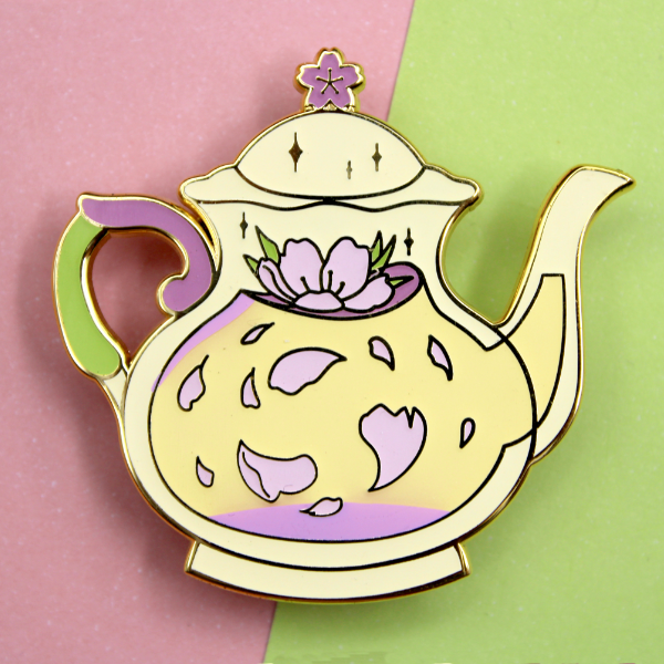 B-Grade Pin: Sakura Tea Pot