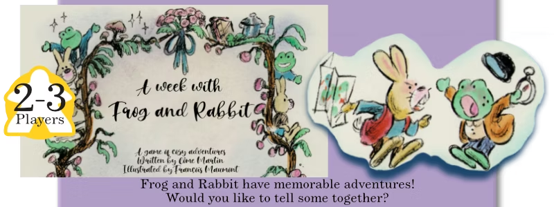 A week with Frog and Rabbit header and sticker images, with a "2-3 players" tag.