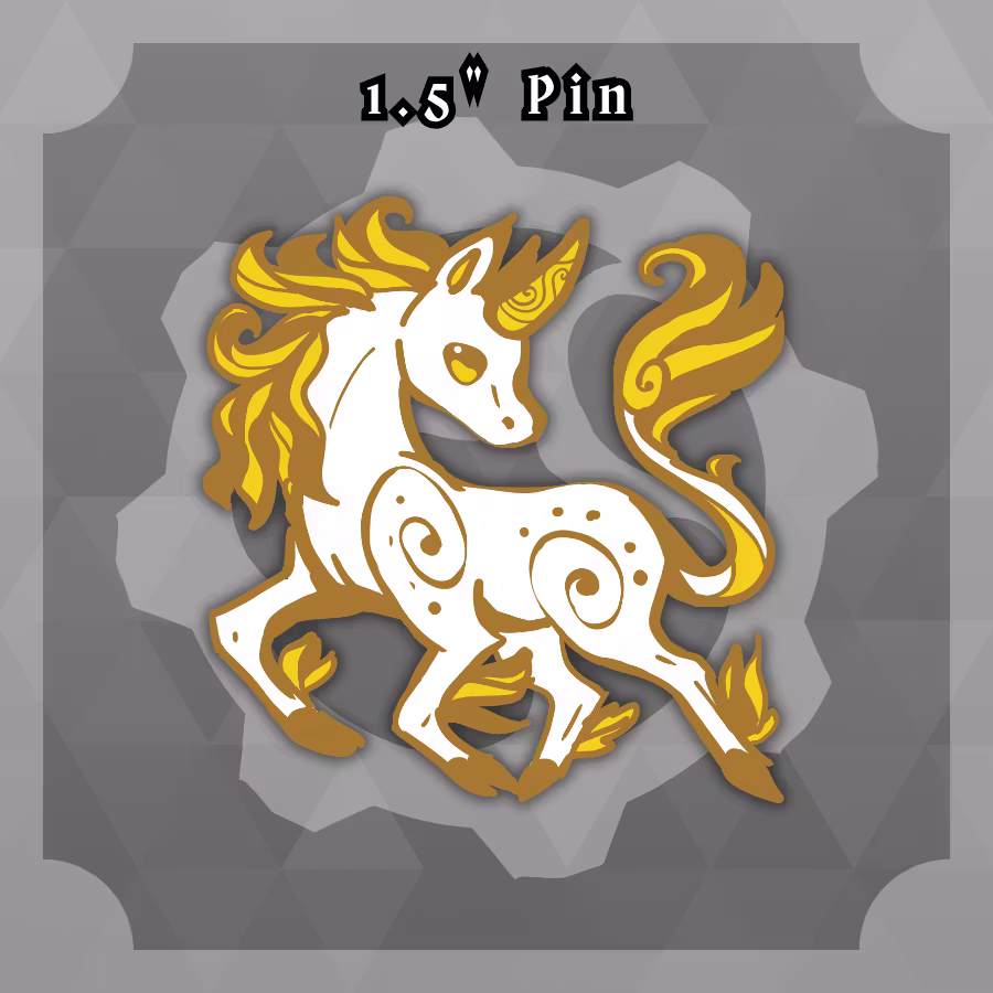 Dungeon Familiars: 1.5in Unicorn Foal Daymare Pin