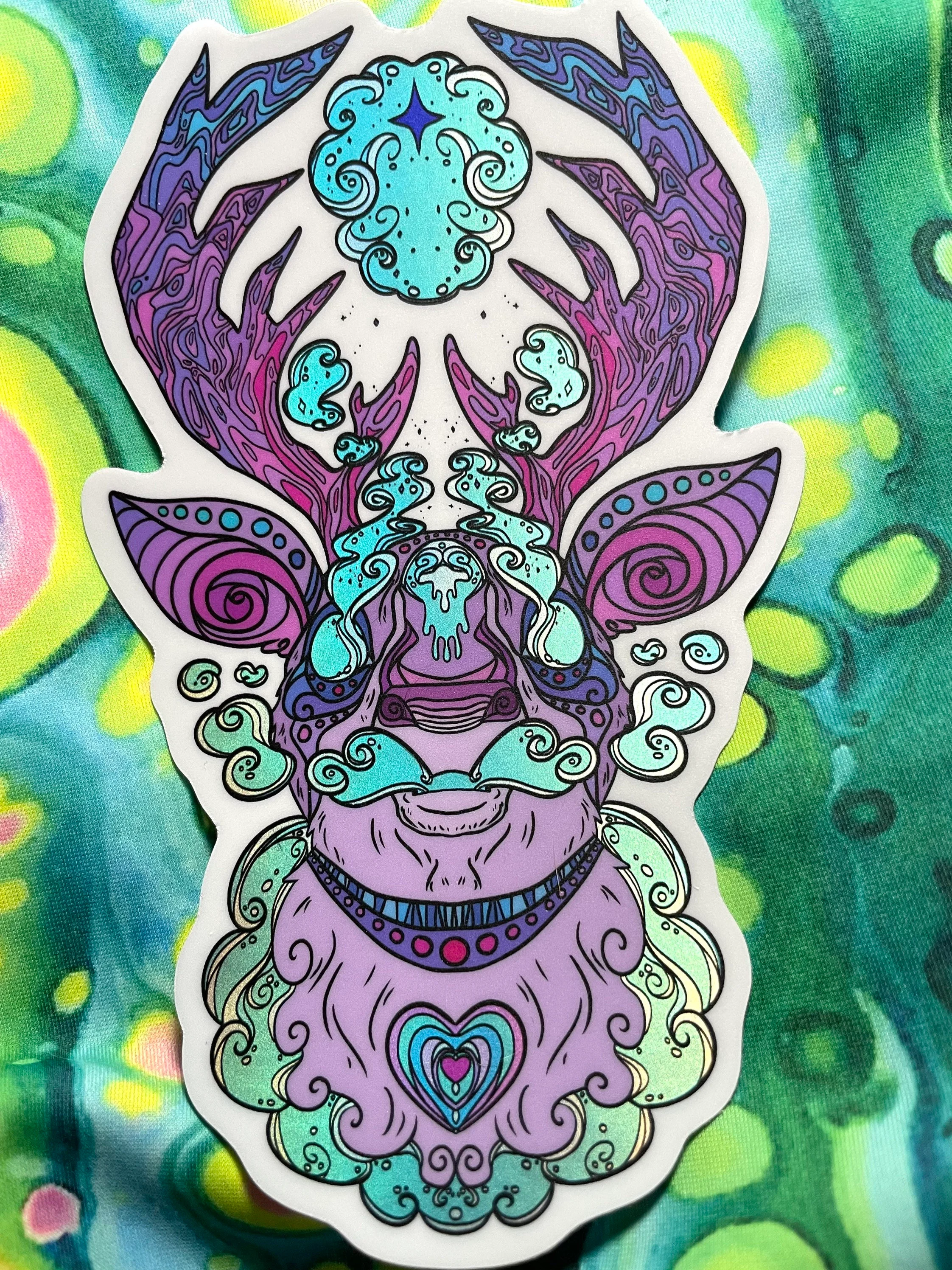 Caribou spirit holo sticker