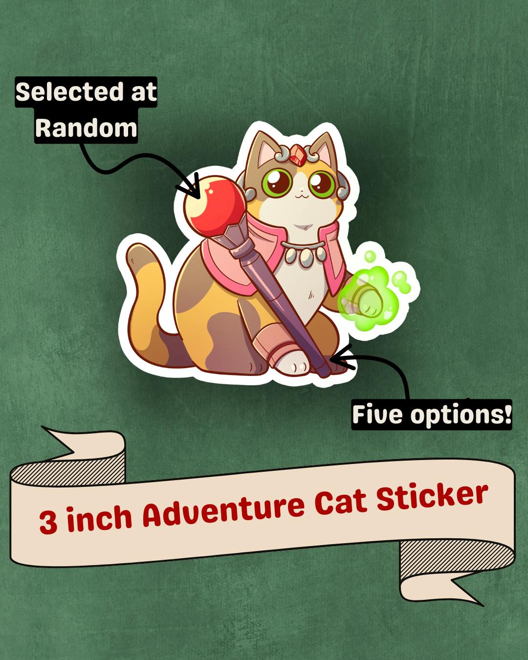 Adventure Cat 3" Sticker