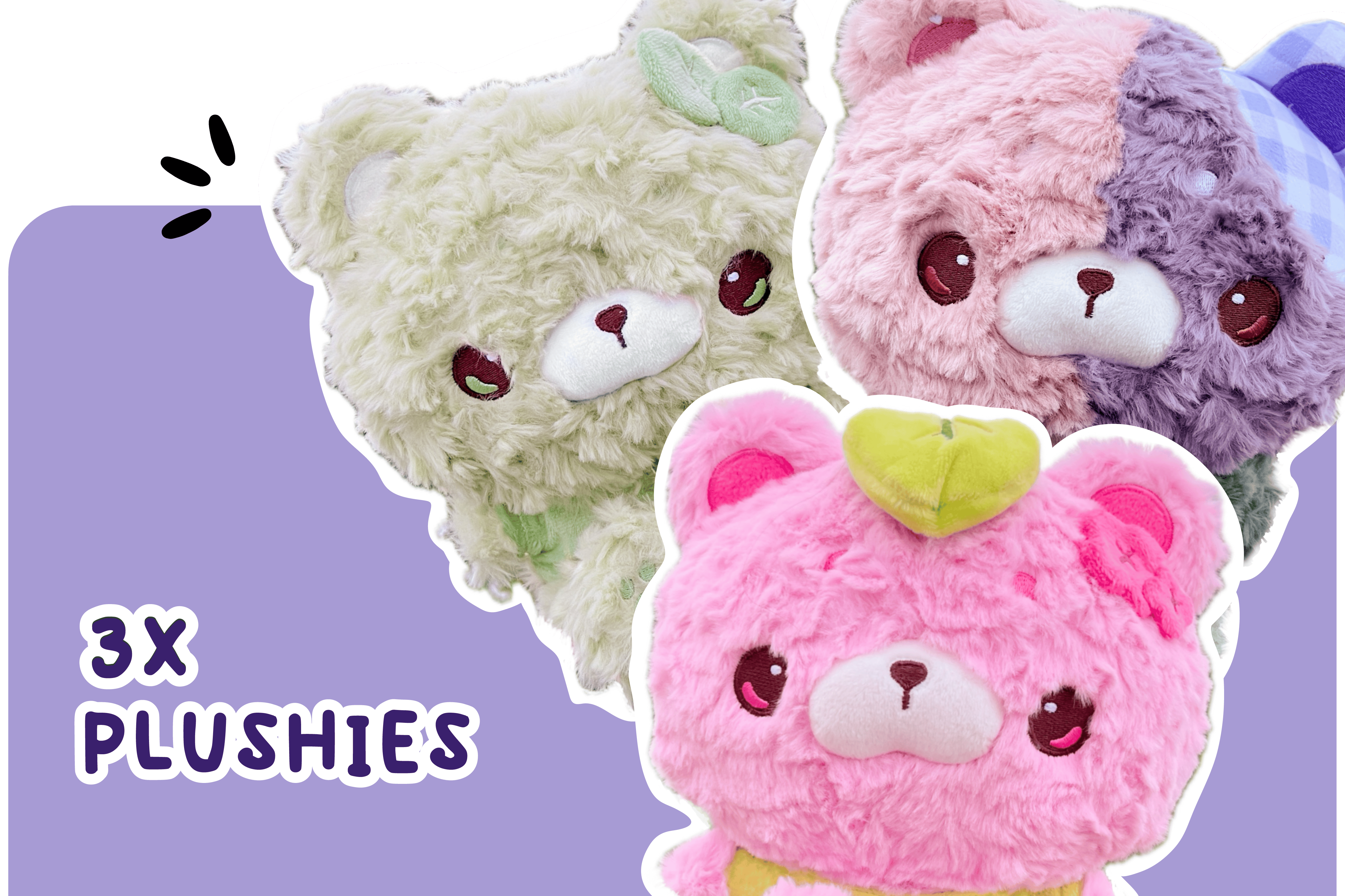 Three Delibears Plushies 🧸🧸🧸🧵