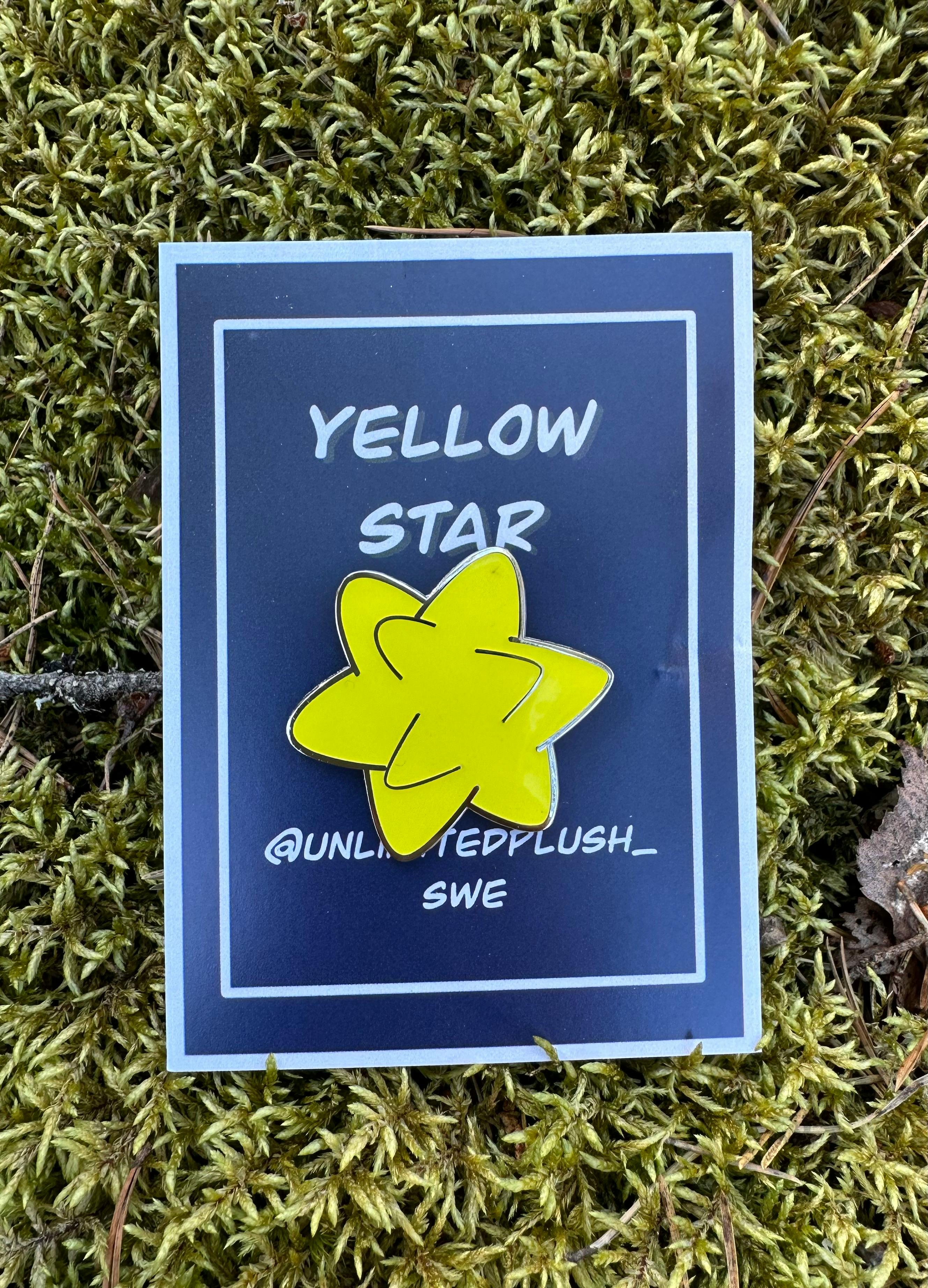Yellow glow star pin