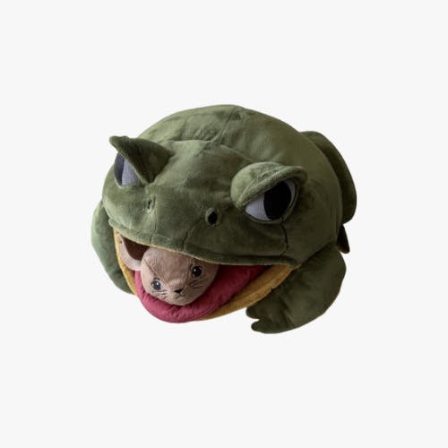 Frog with Mouse Plushie