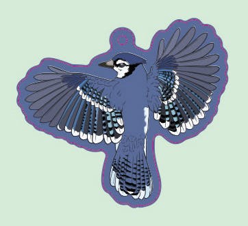 Holo Blue Jay Keychain	