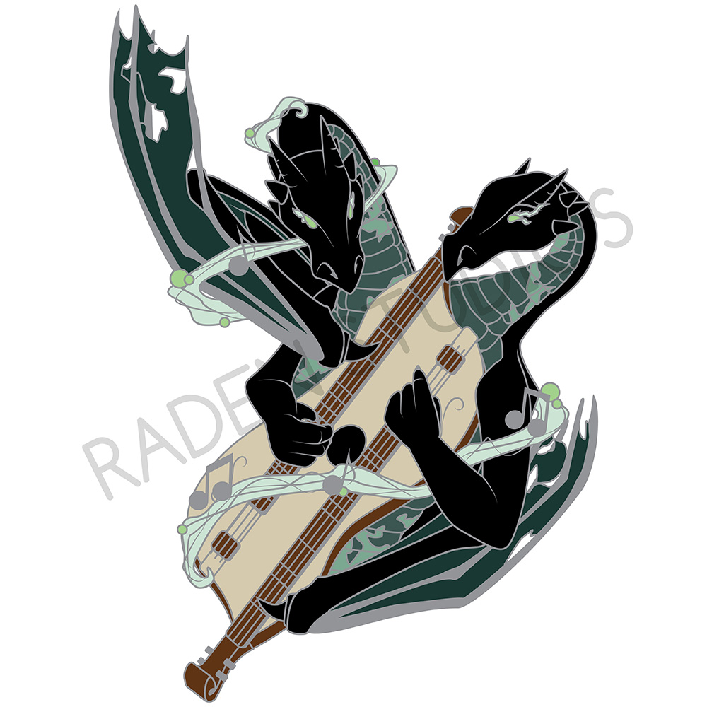 Enamel Pin - Haunted Dragon Bard