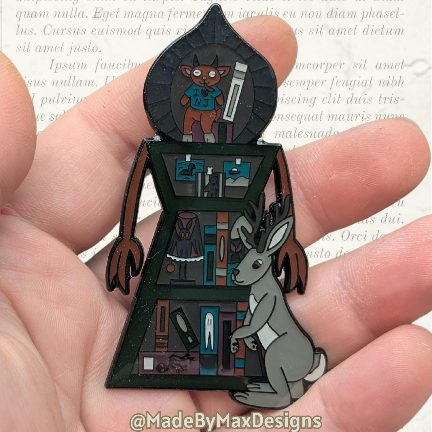 Cryptozoology Bookcase Pin