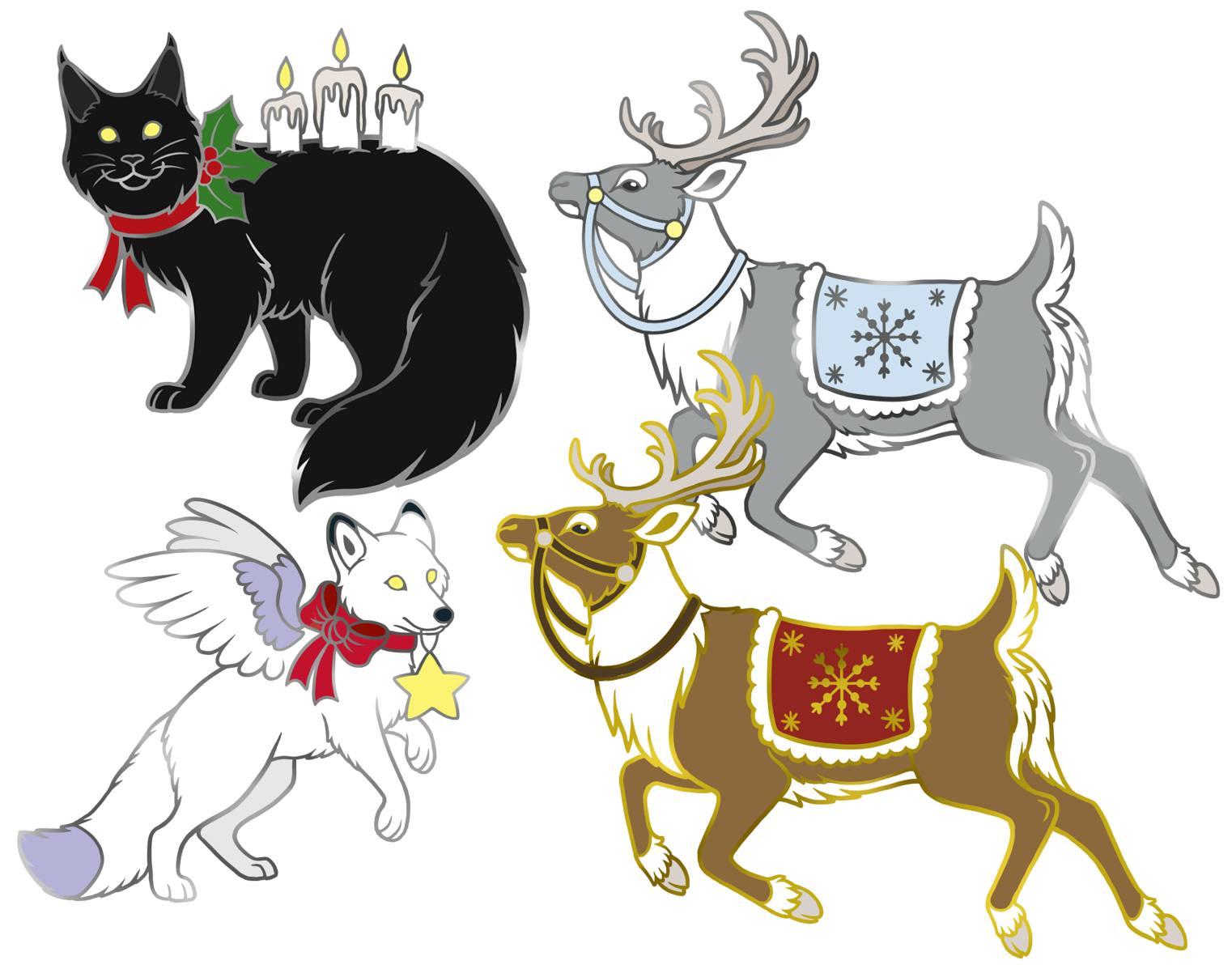 All 4 Yule Pins!