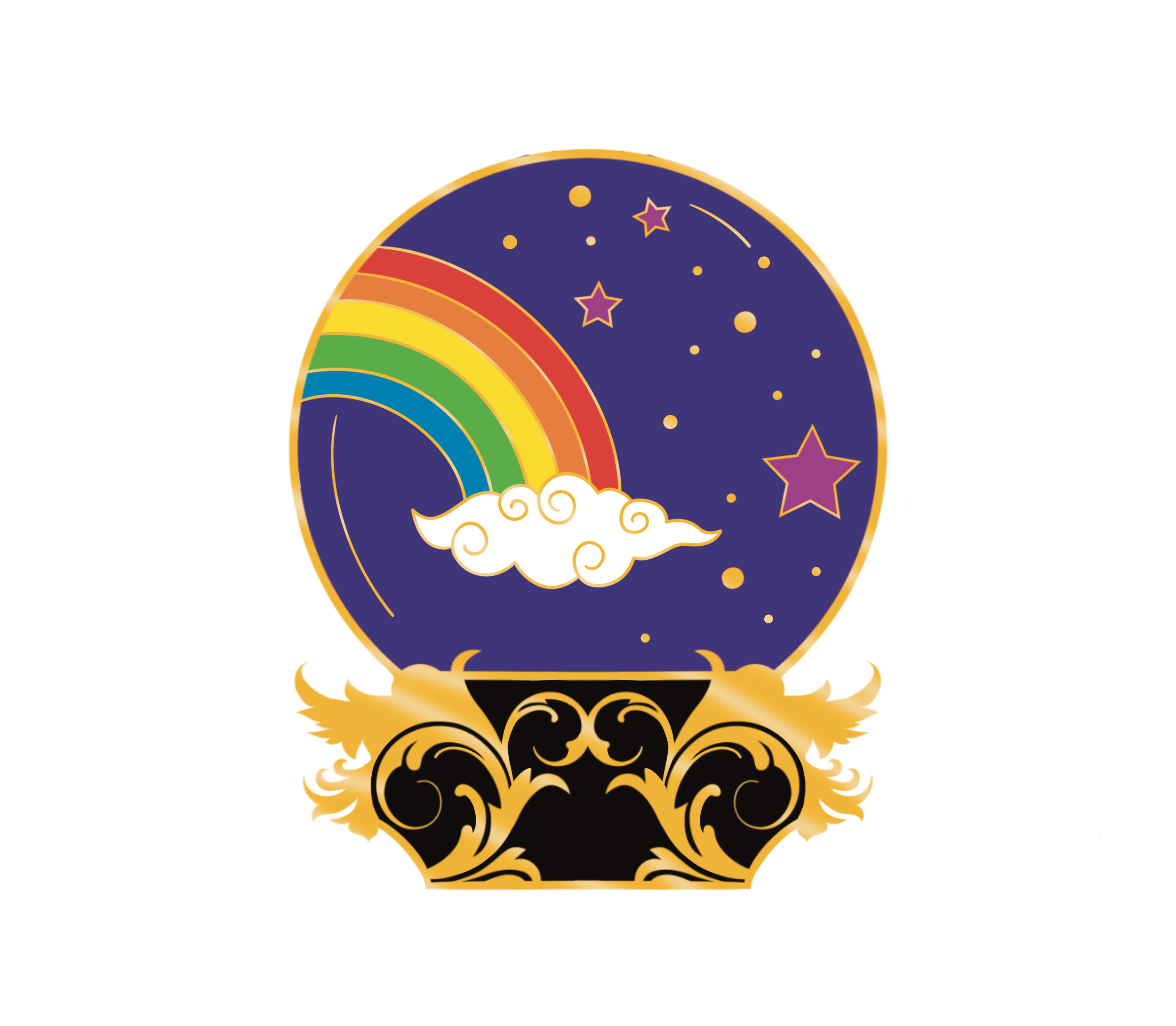 Rainbow Crystal Ball Pin 