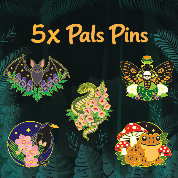 5X Poison Garden Pals Pins