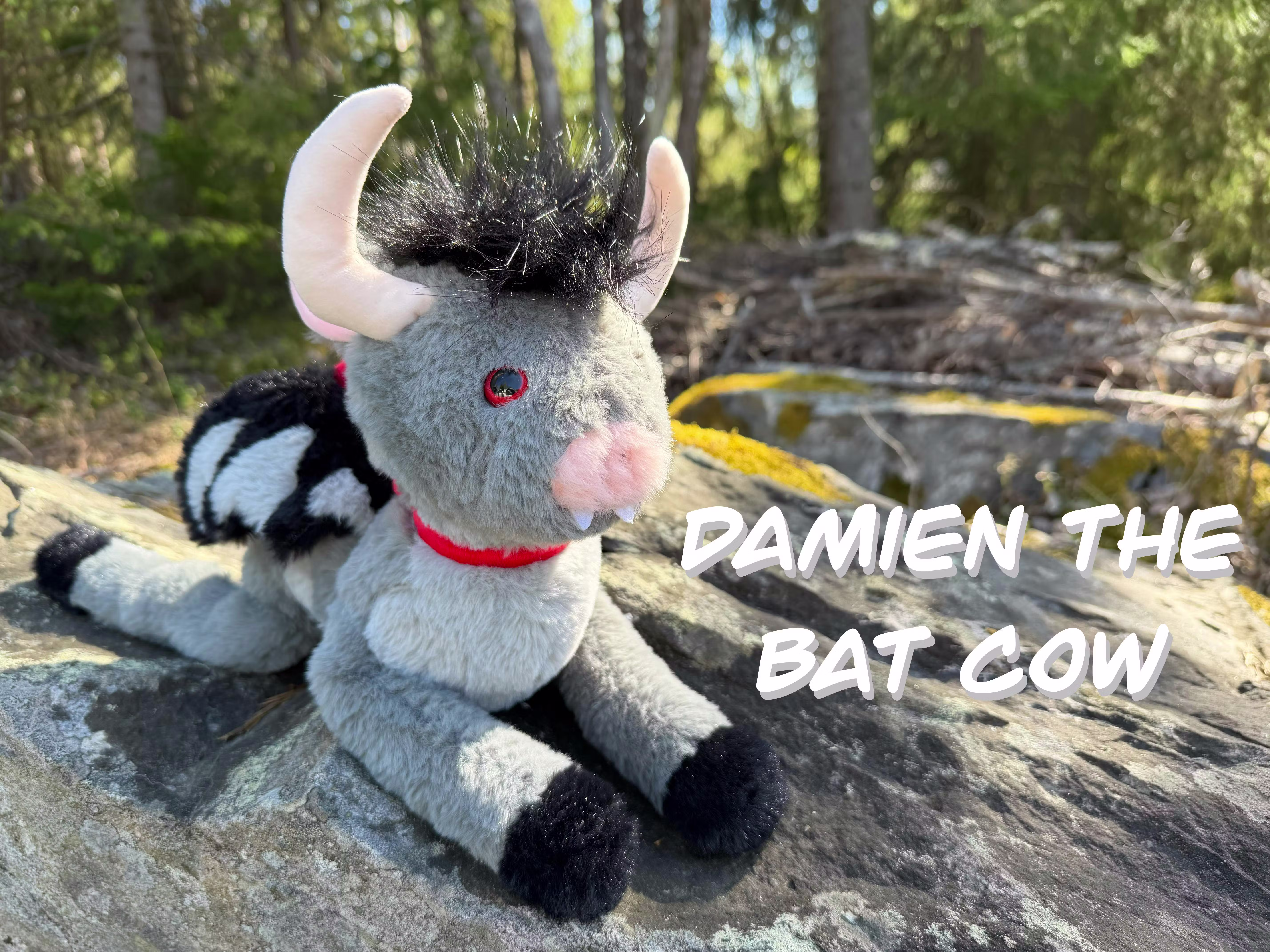 Damien the bat cow plush