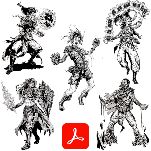 Elemental Storm Shadowdark Premade 1st Level Characters (PDF)