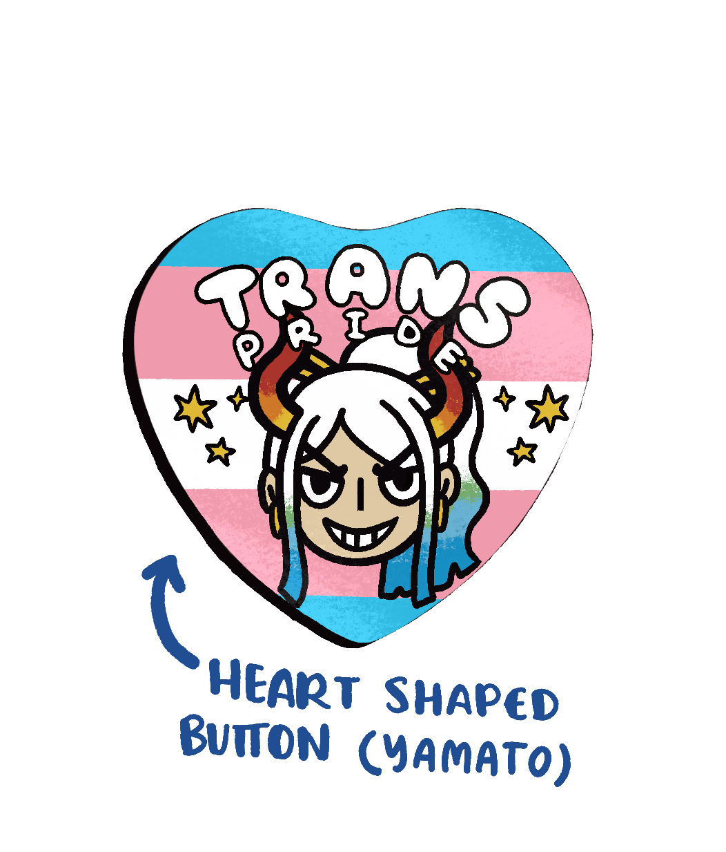 Trans Pride Button Pin (Yamato)