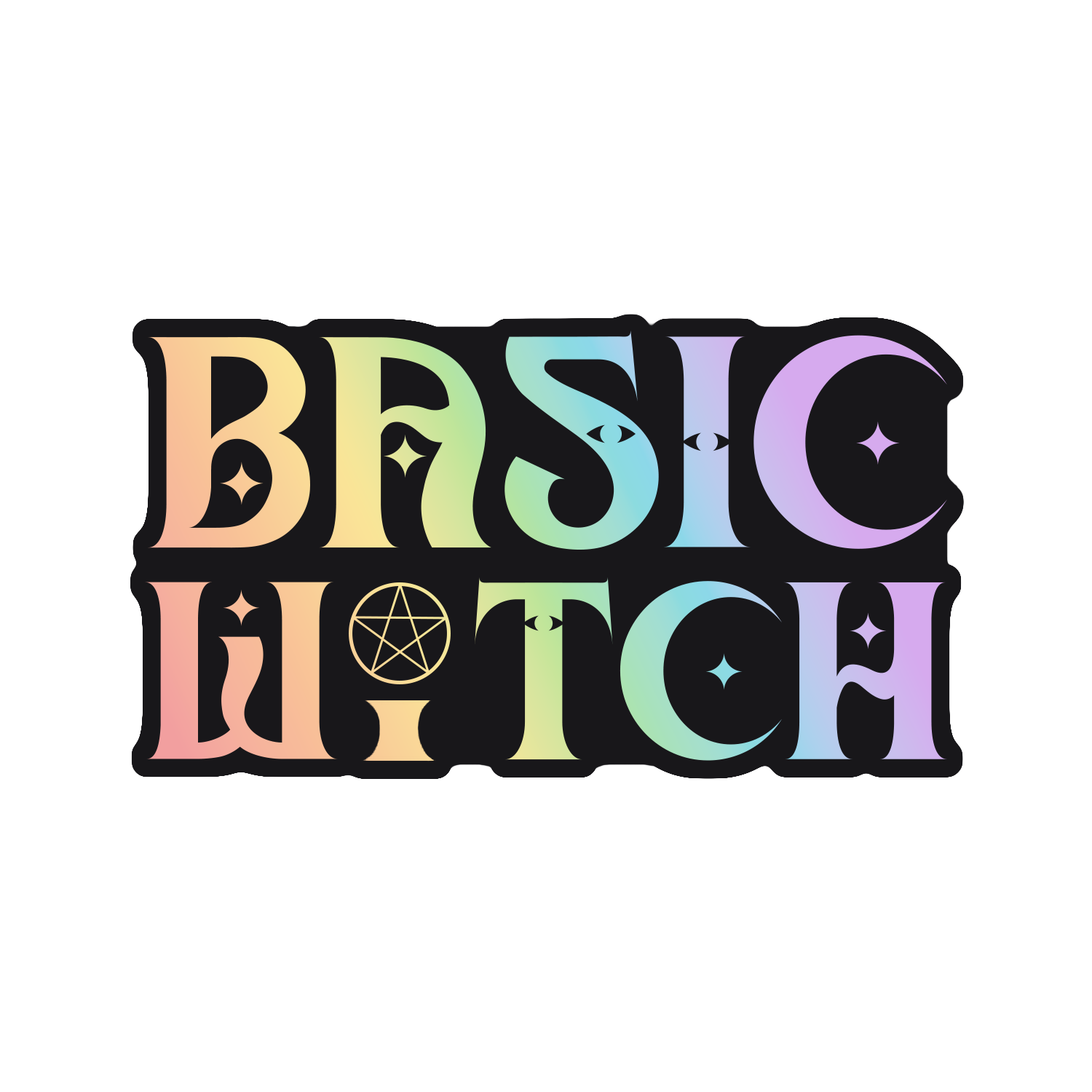 Basic Witch Logo Holo Sticker