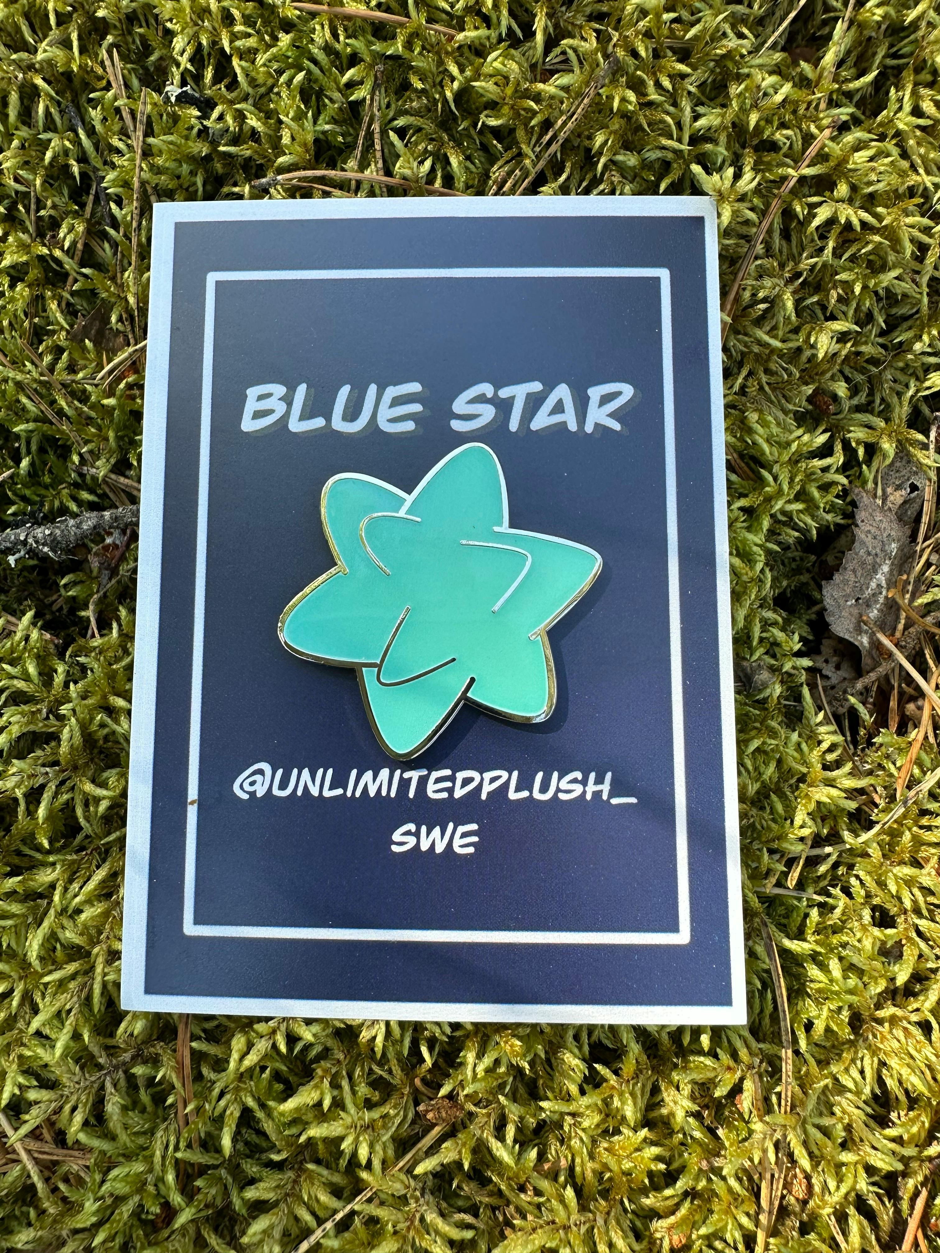Blue glow star pins