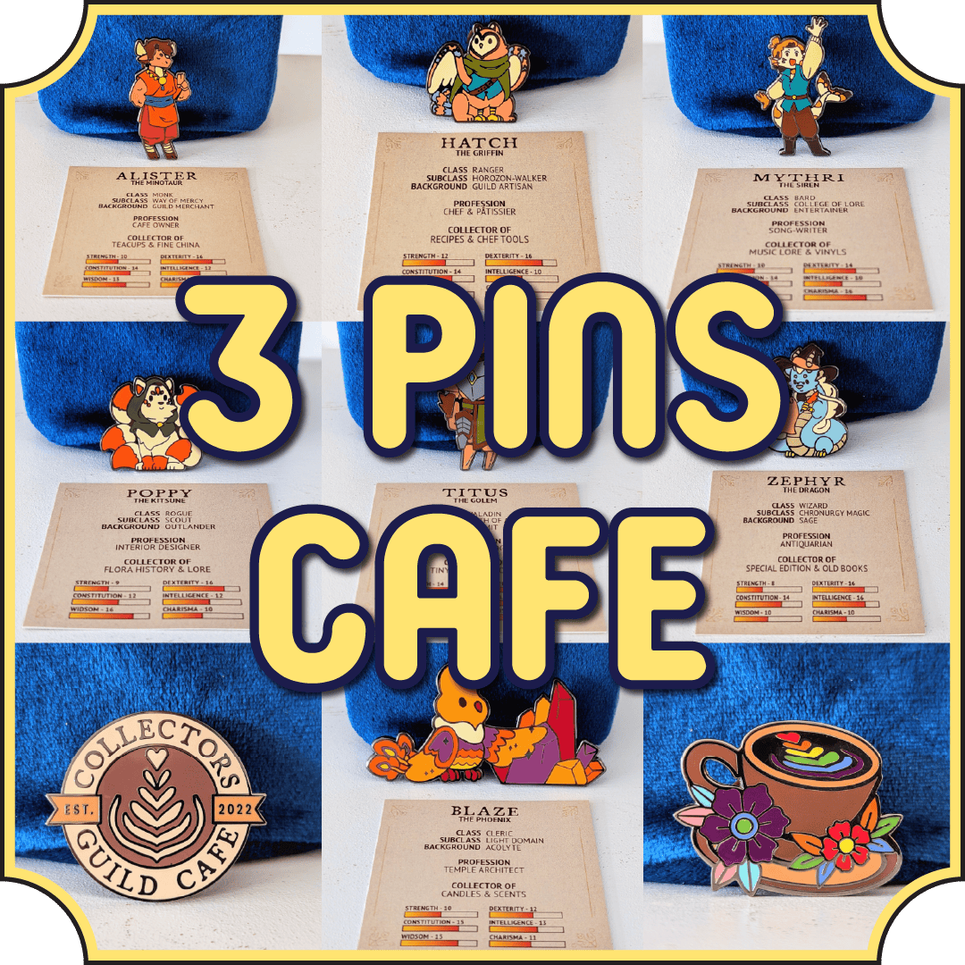 3 Cafe Pins Bundle