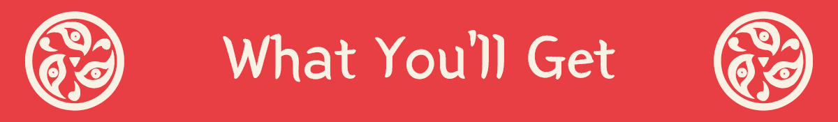 Red header with the text What You'll Get