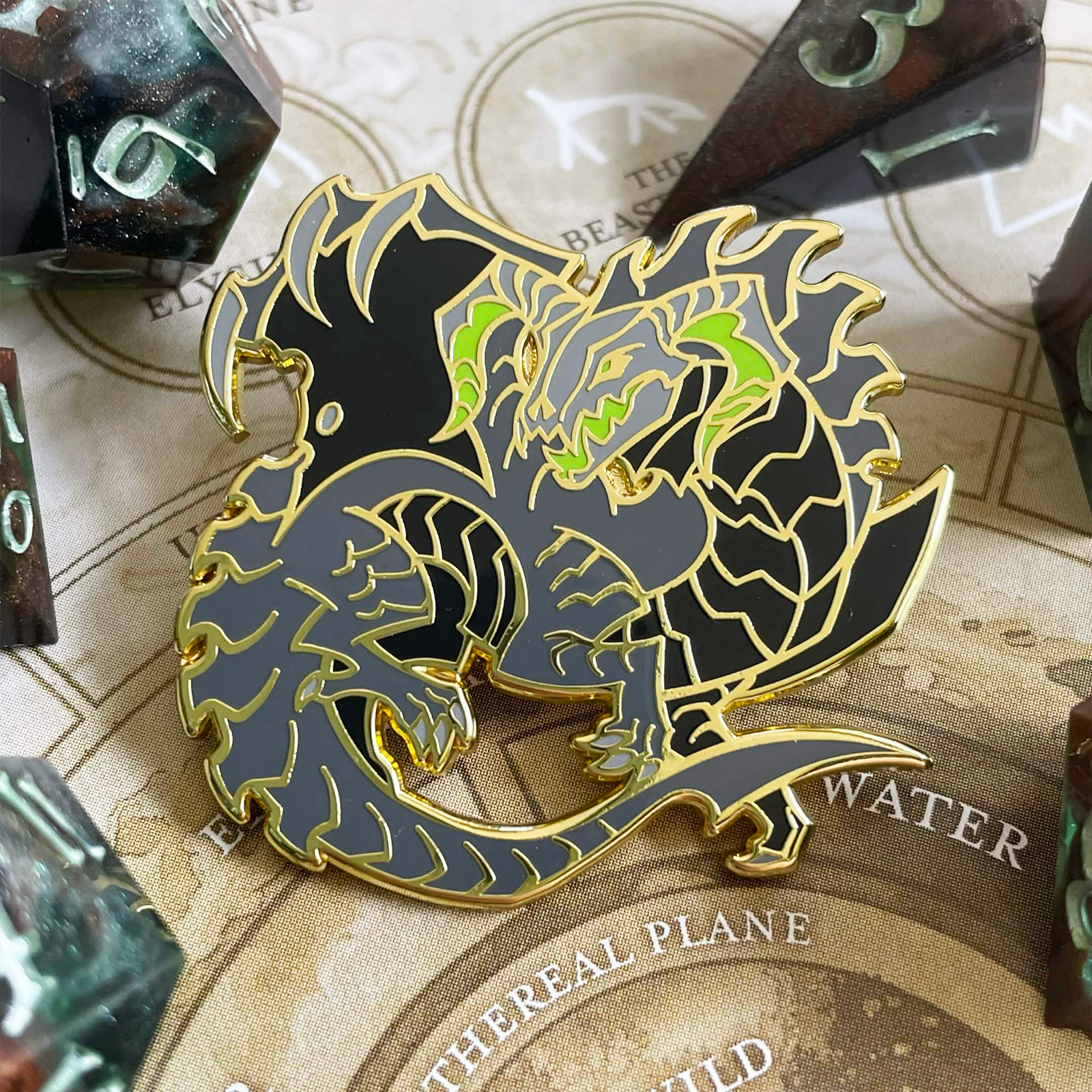 Black Dragon Enamel Pin