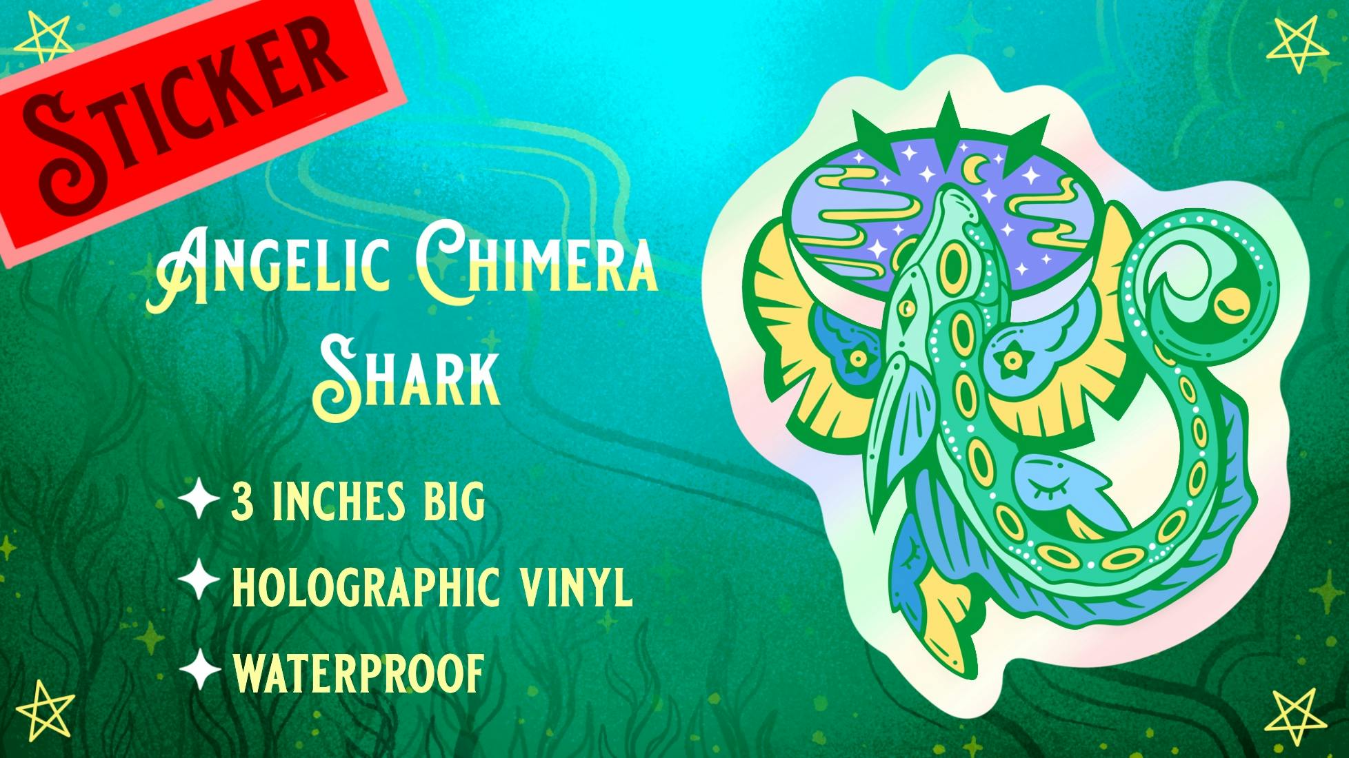 Angelic Chimera Shark Holo Vinyl Sticker