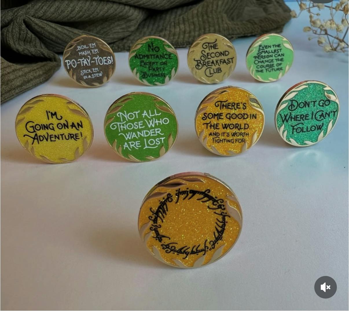 hobbit quote 3 pin blind pack