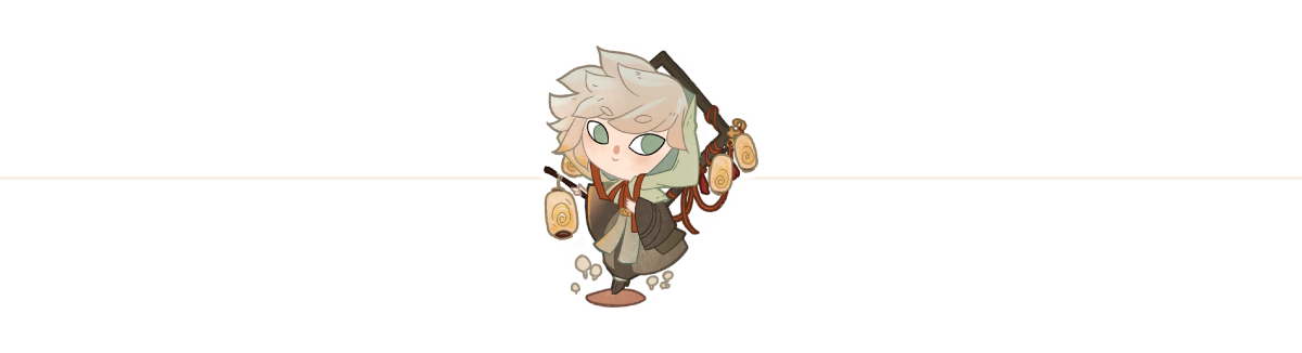 Cute representation of the kami Inja, the Hermit