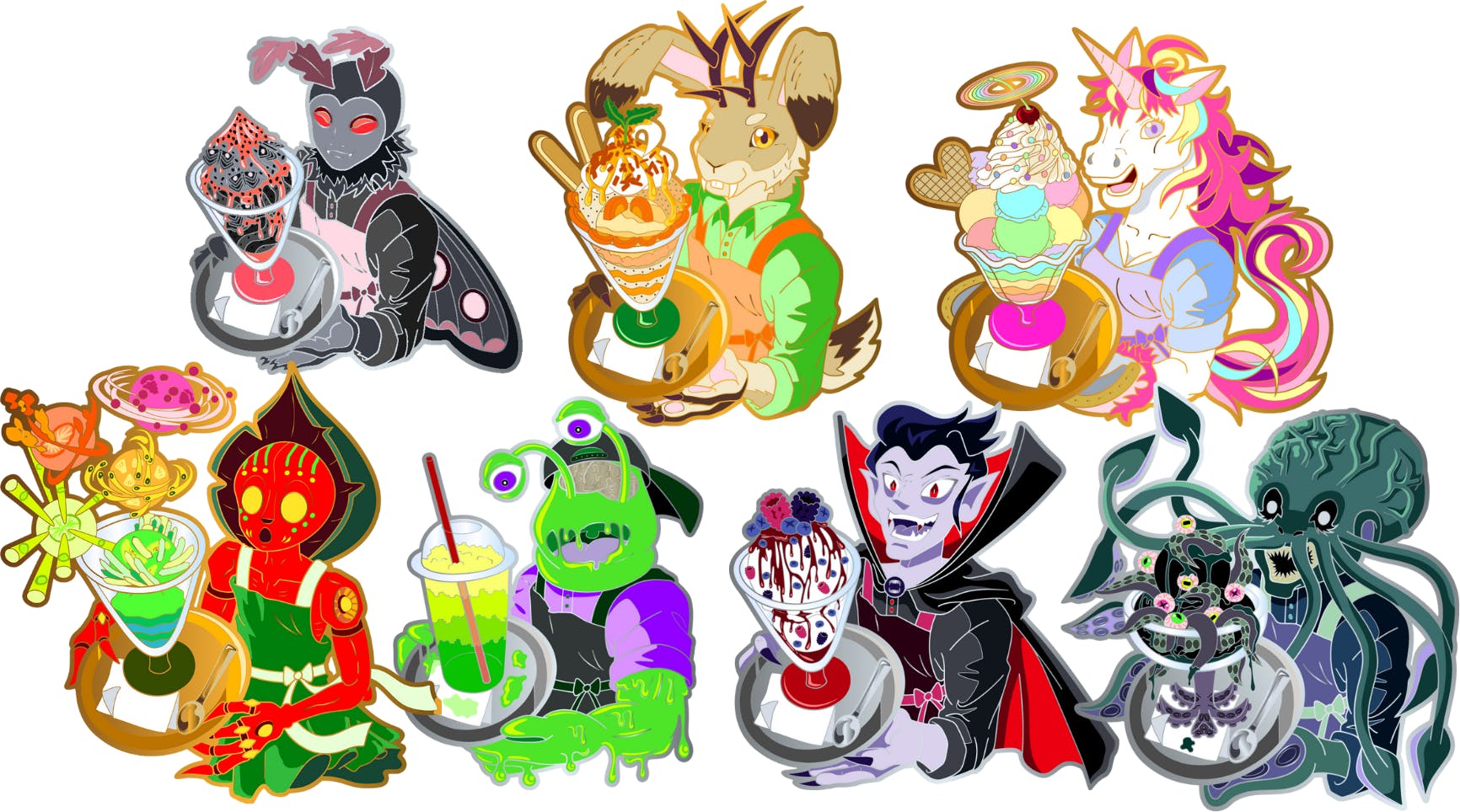 7x IceScream Cryptid - Hard Enamel Pin