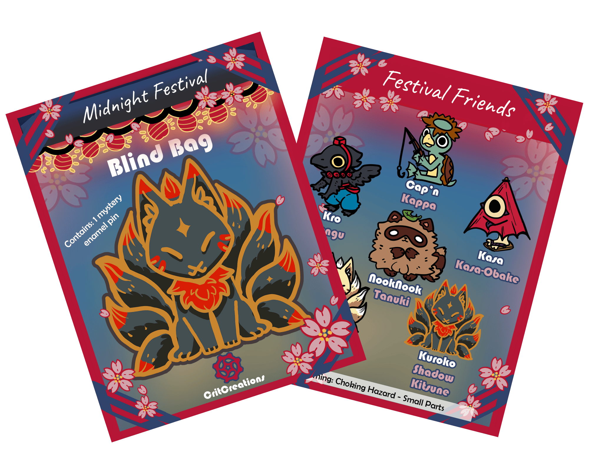 Midnight Festival Yokai 1.5in Enamel Pin Blind Bag