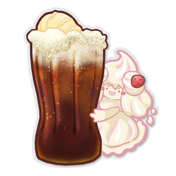 Cola float cream fairy transparent sticker