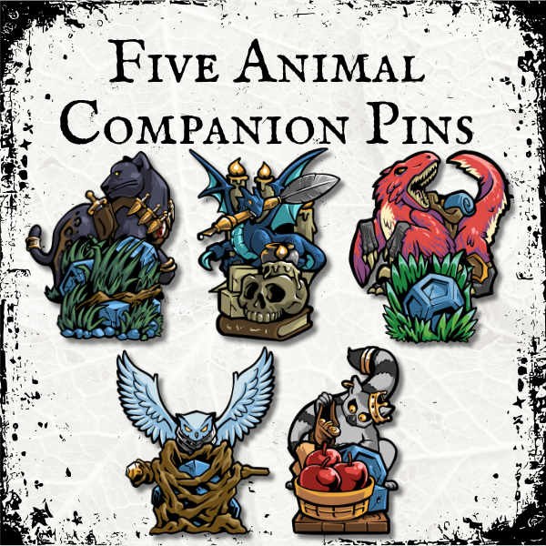 Pathfinder - Five Animal Companion Pins