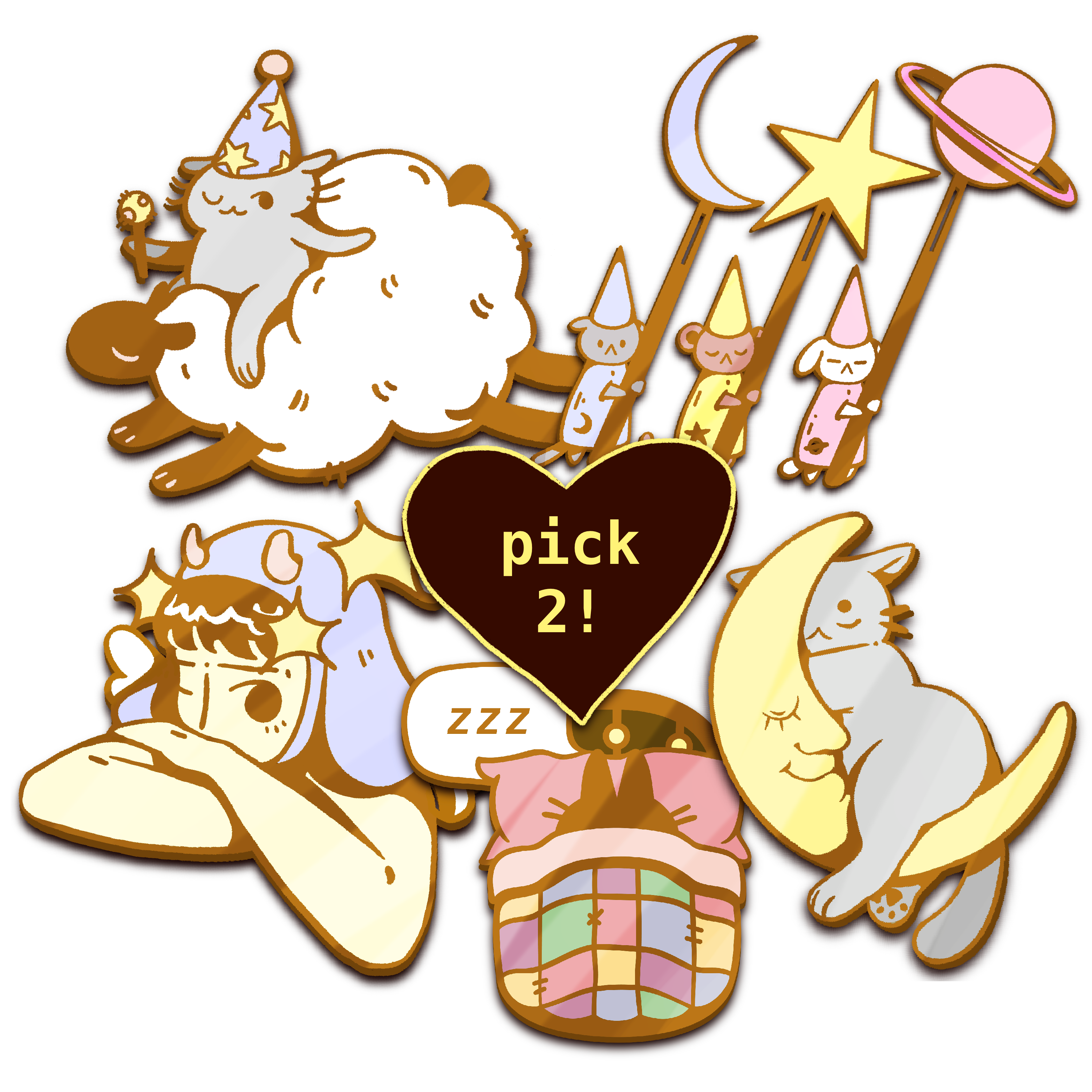 2 Enamel Pins 🥱