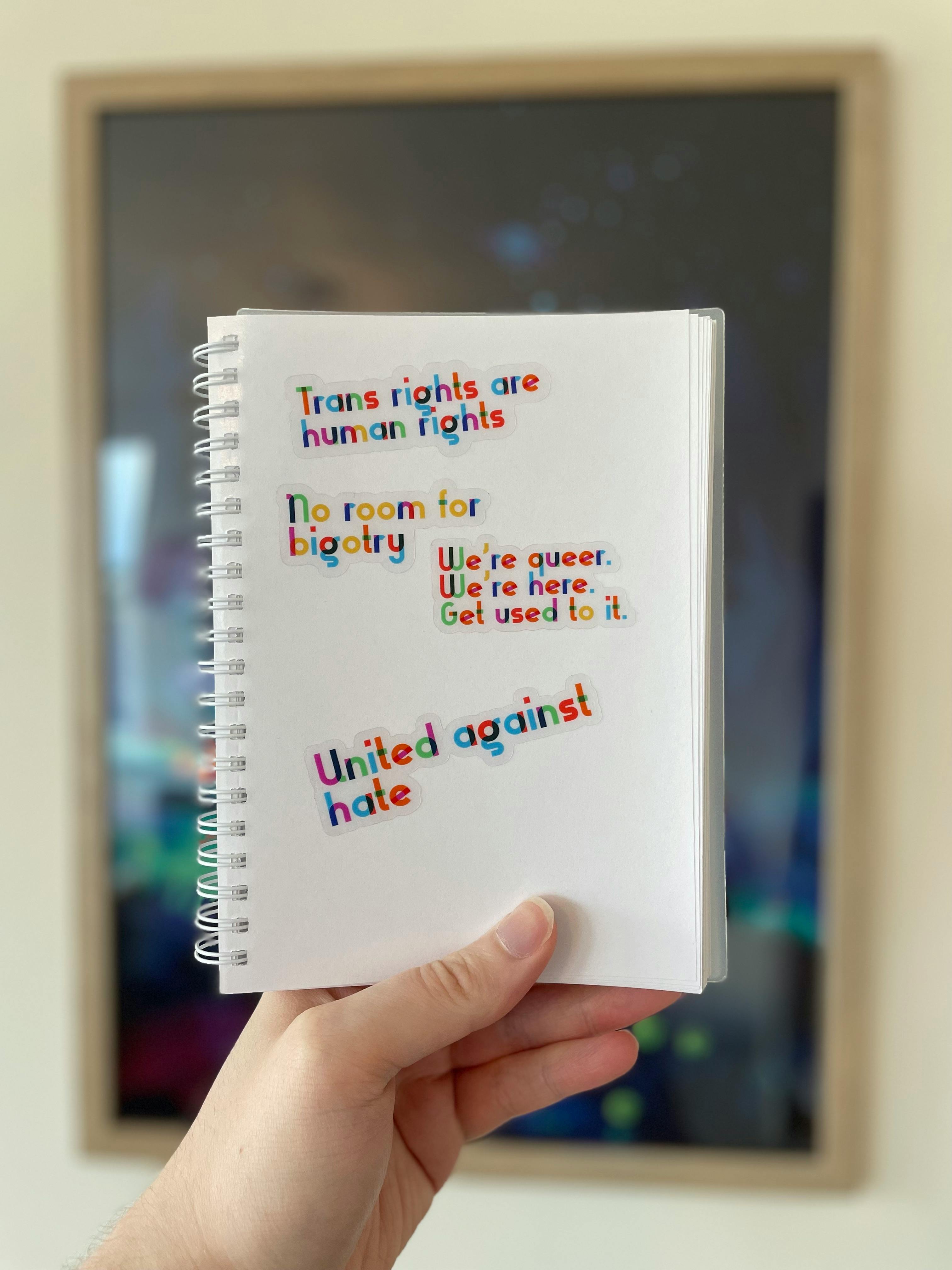 Lancaster is proud eco resin pin + slogan sticker bundle