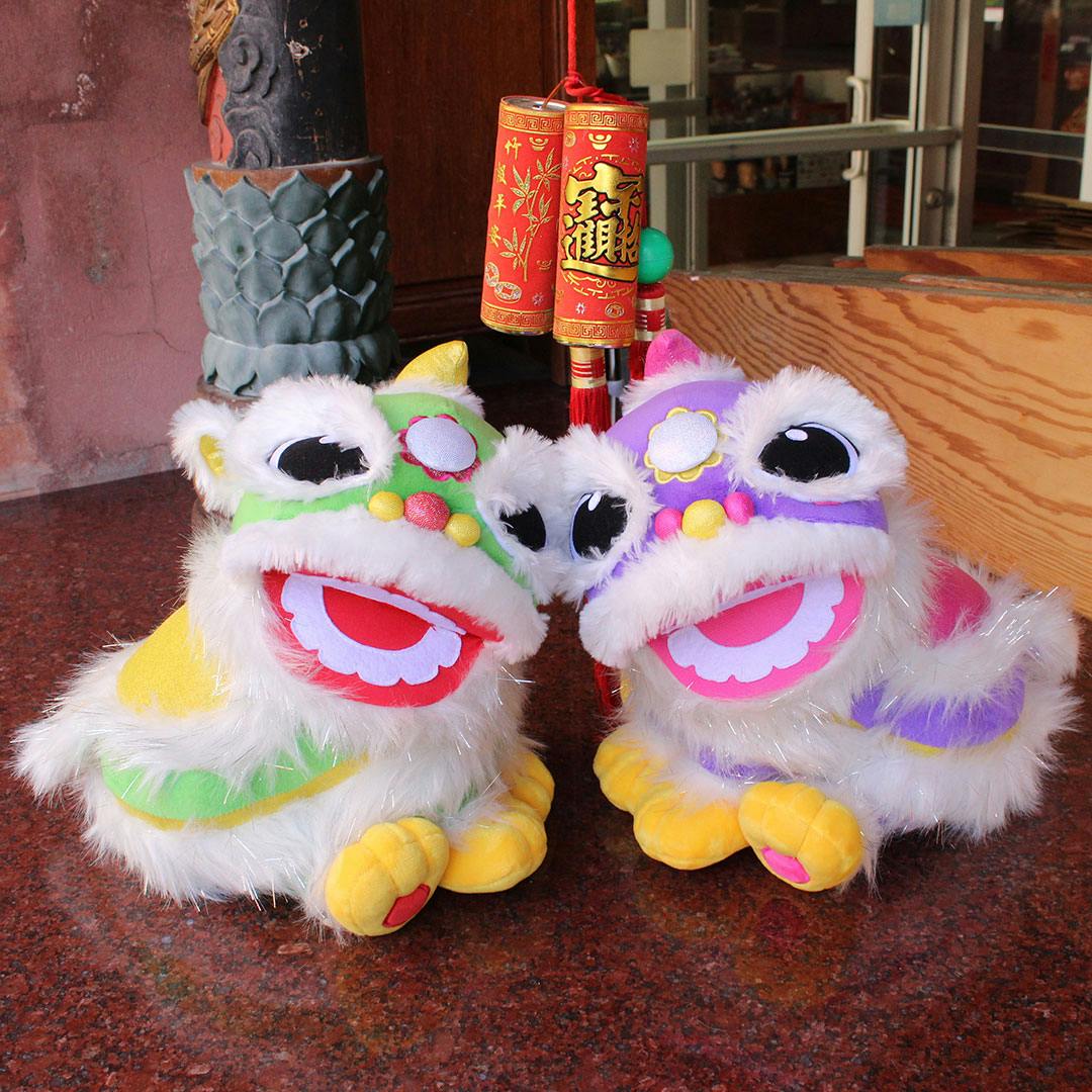 Chinese Lion Dancer Plush Pair