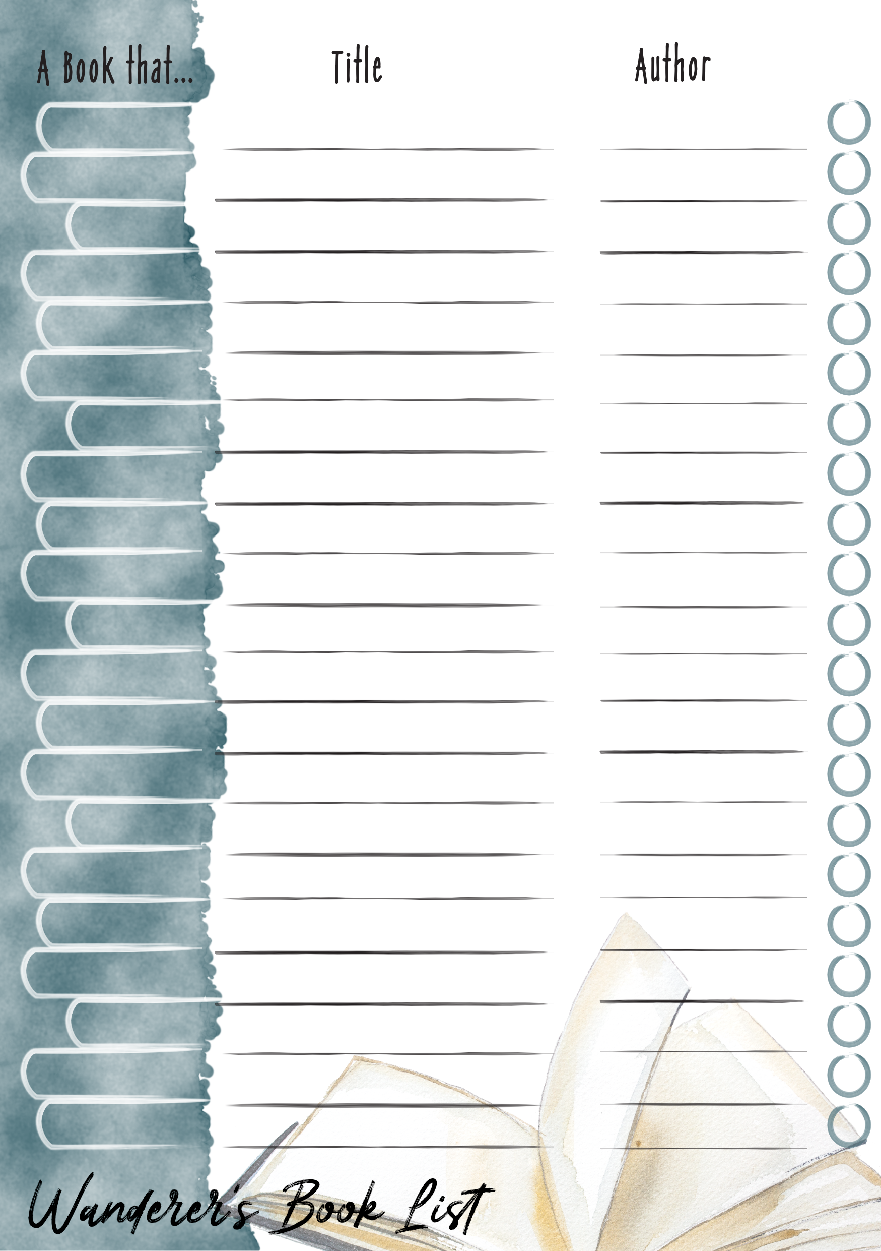 Deep Teal Swash with Read/ Rating Circles