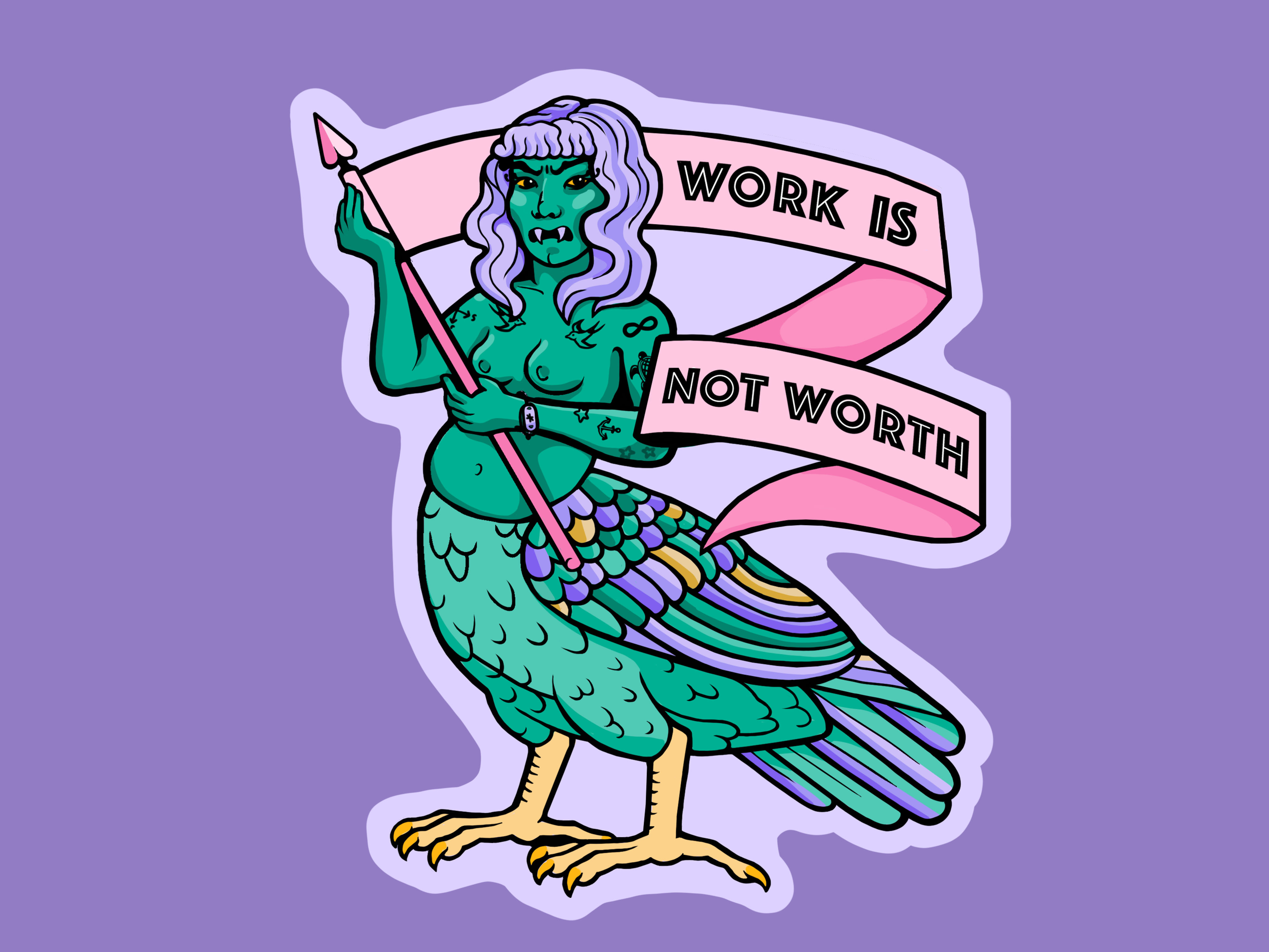 Work Is Not Worth Sticker