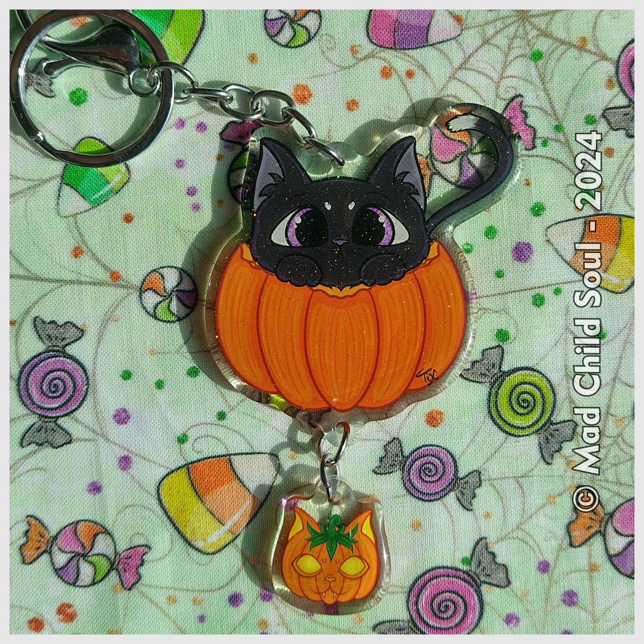 1x KEYCHAIN : Black Kitty - Pumpcuties