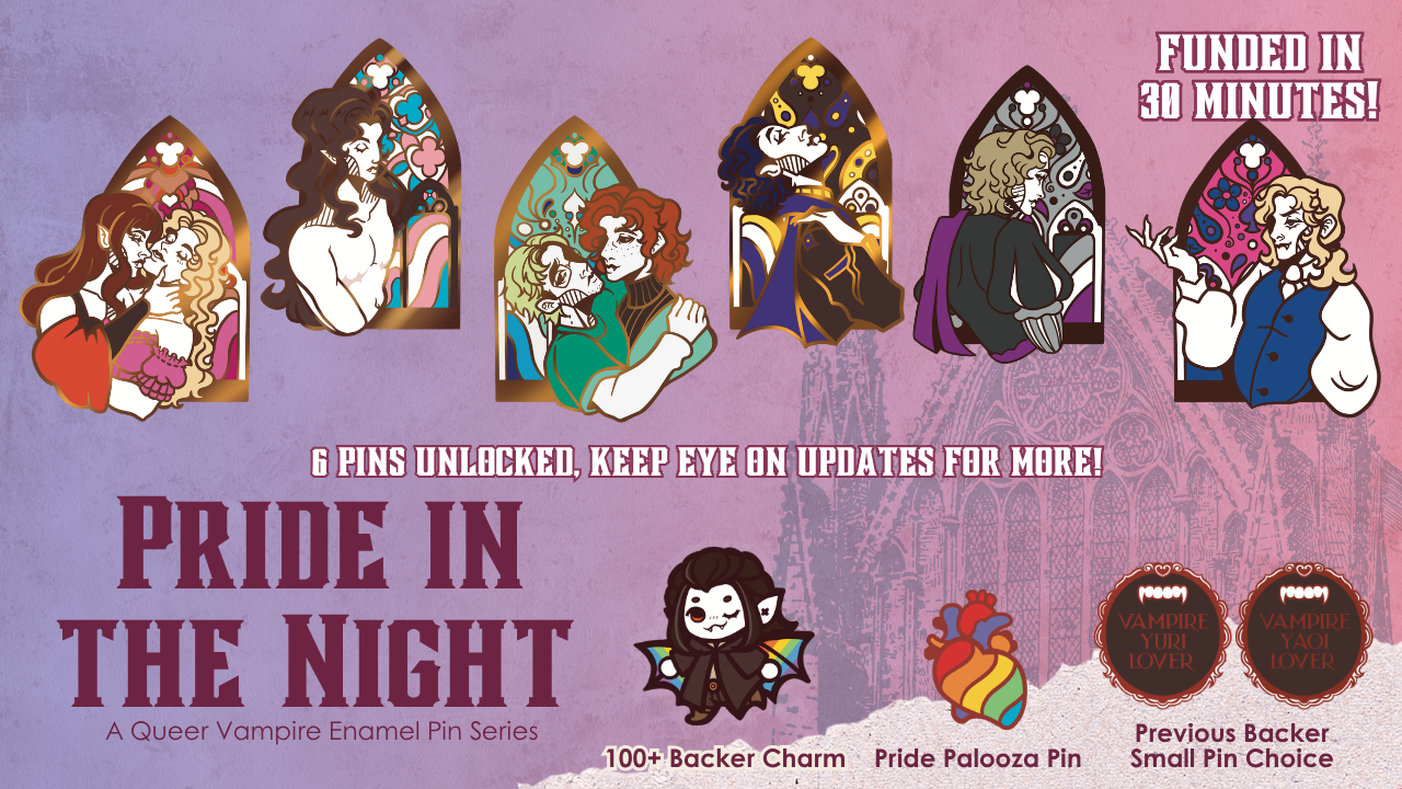 Pride in the Night: Queer Vampire Enamel Pins