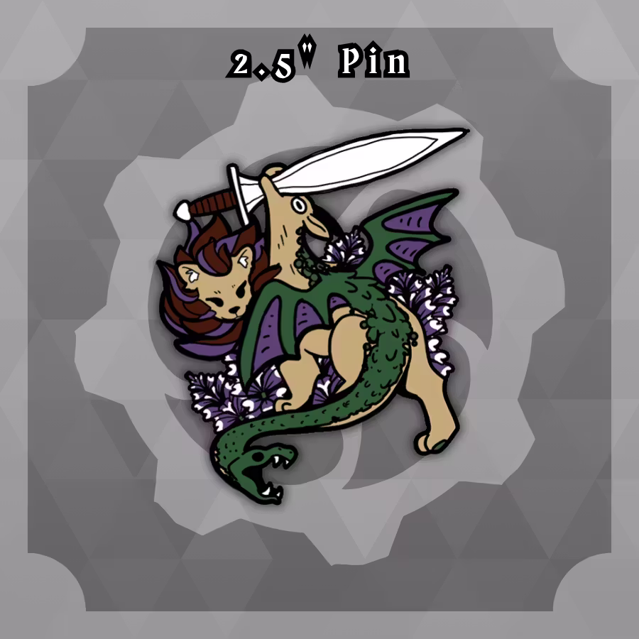 Blades Beasts and Blooms: 2.5in Greece Pin