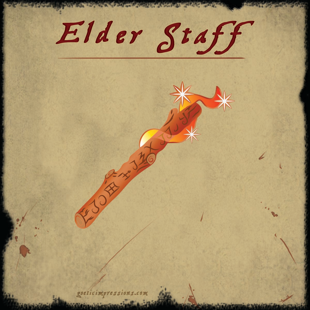 Elder Staff enamel pin design