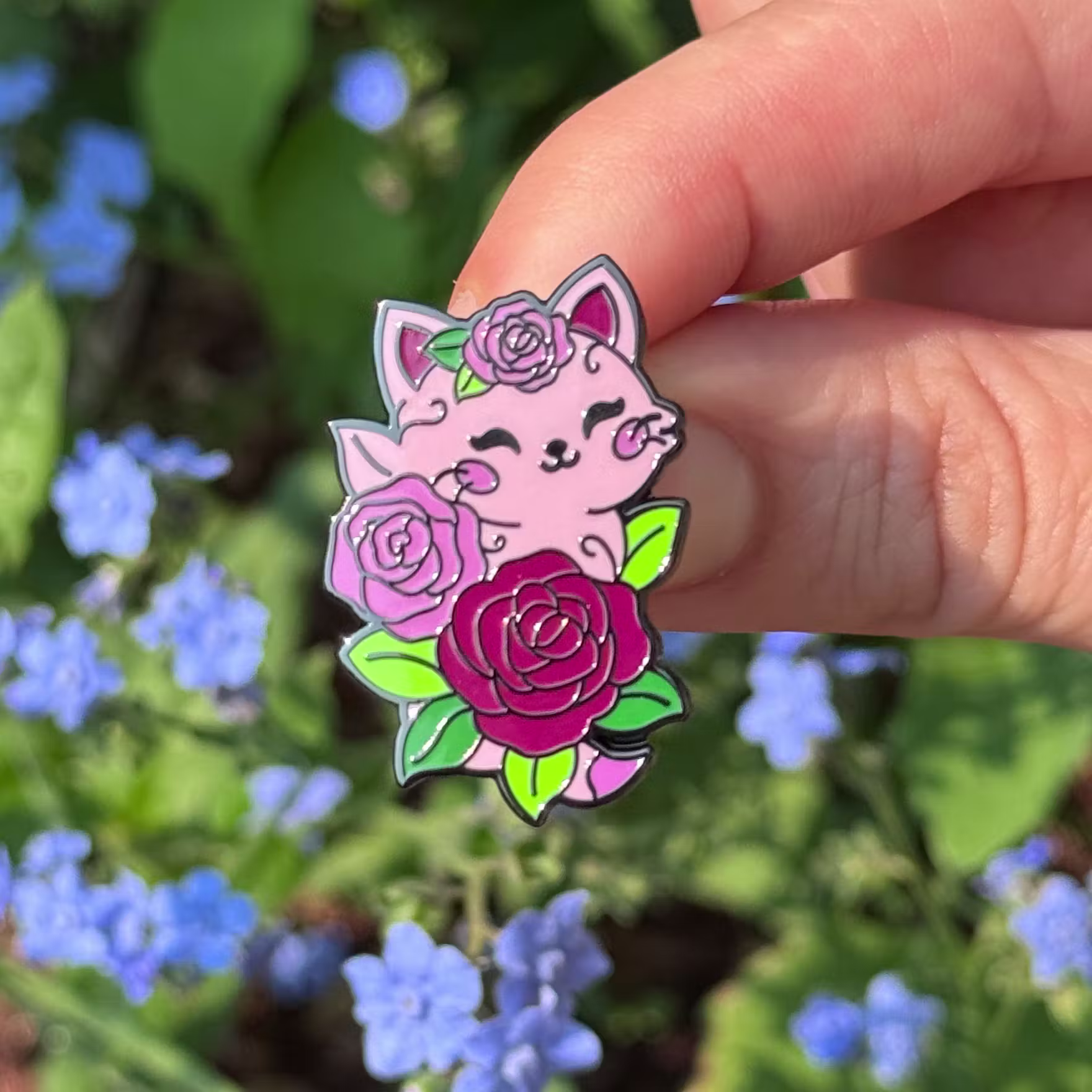 Misprint Imperfect Rose Kitty Pin