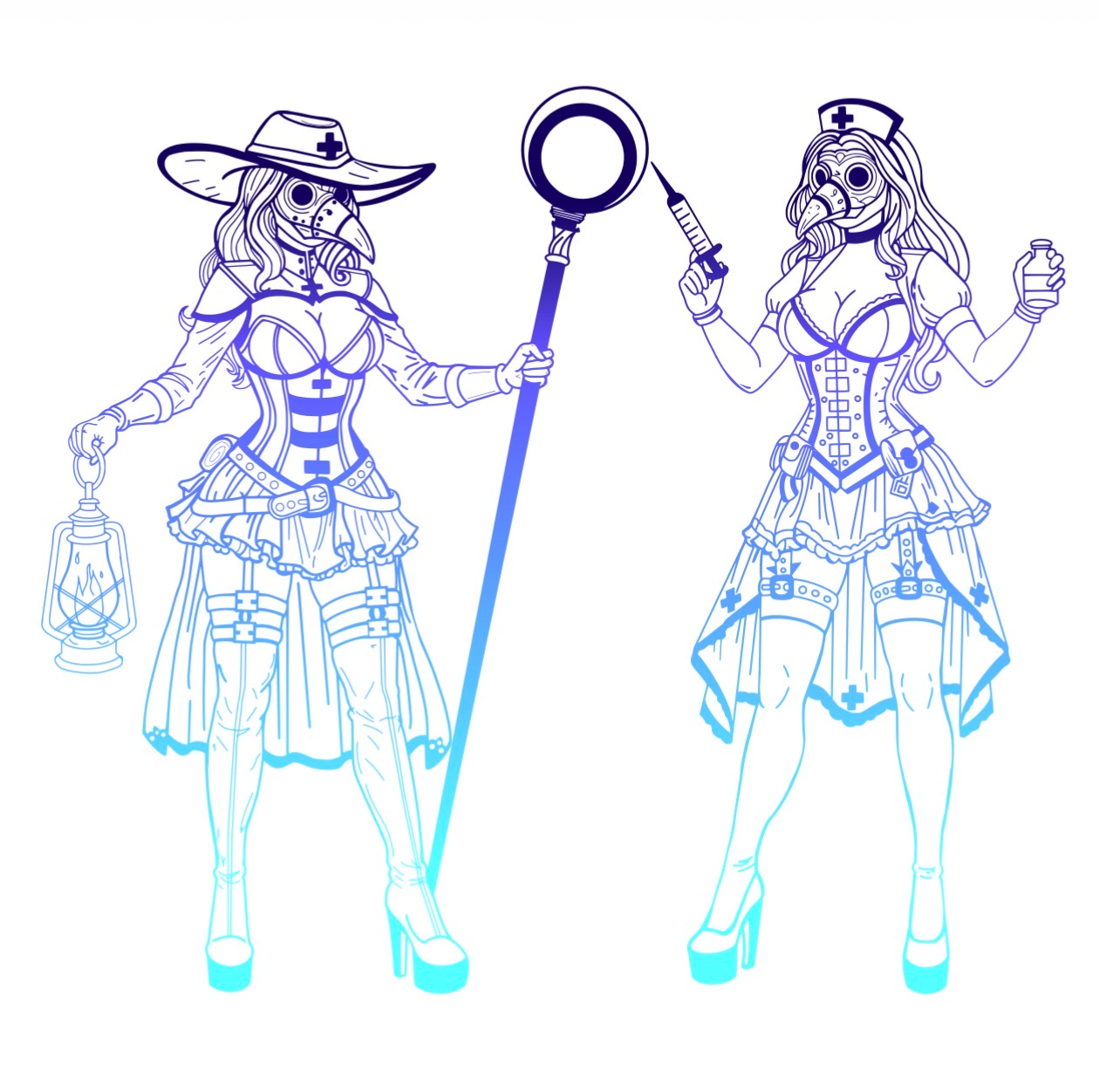 Navy Blue to light blue
