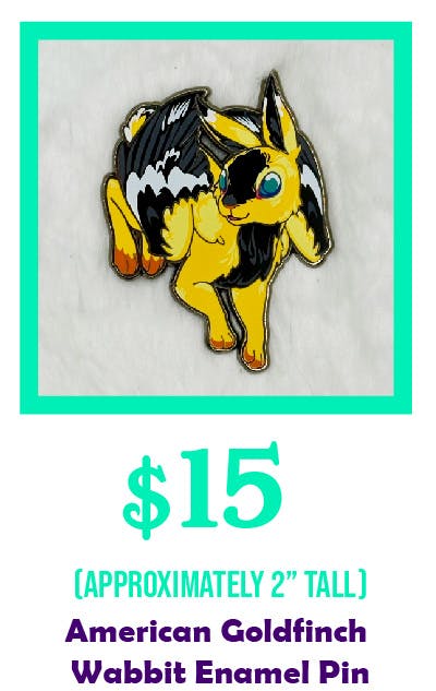 American Goldfinch Wabbit Enamel Pin