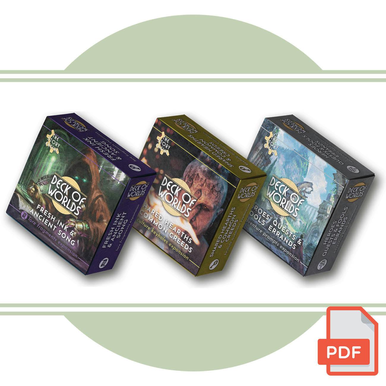 PDF Creative Worldbuilding Expansion Set - DECK OF WORLDS