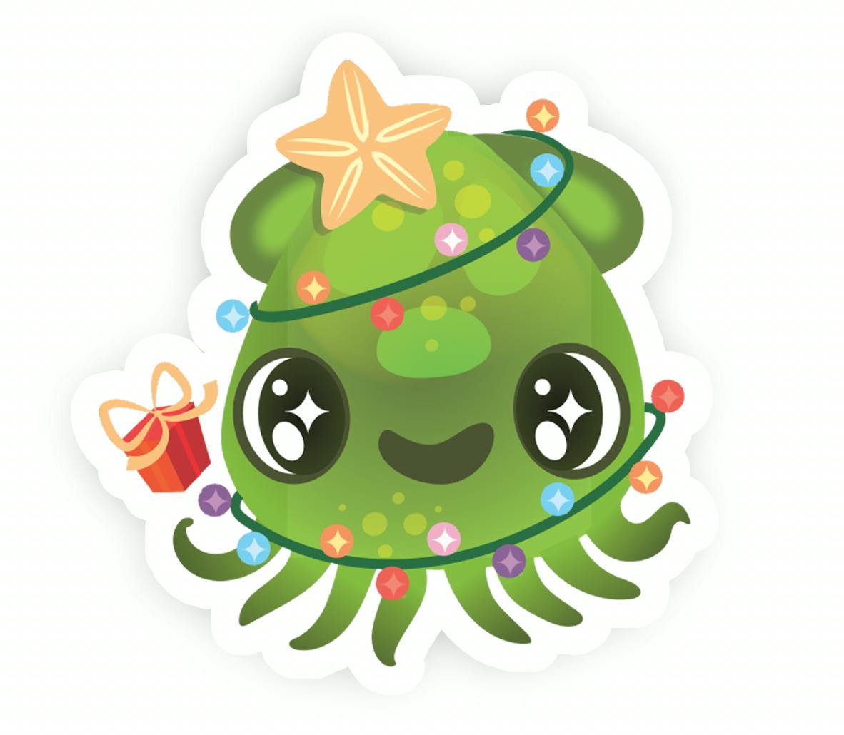 Gummy Ika Squid Holiday Sticker